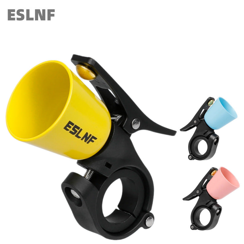 handlebar-mounted bicycle safety horn with universal quick-release clamp Bowlift
