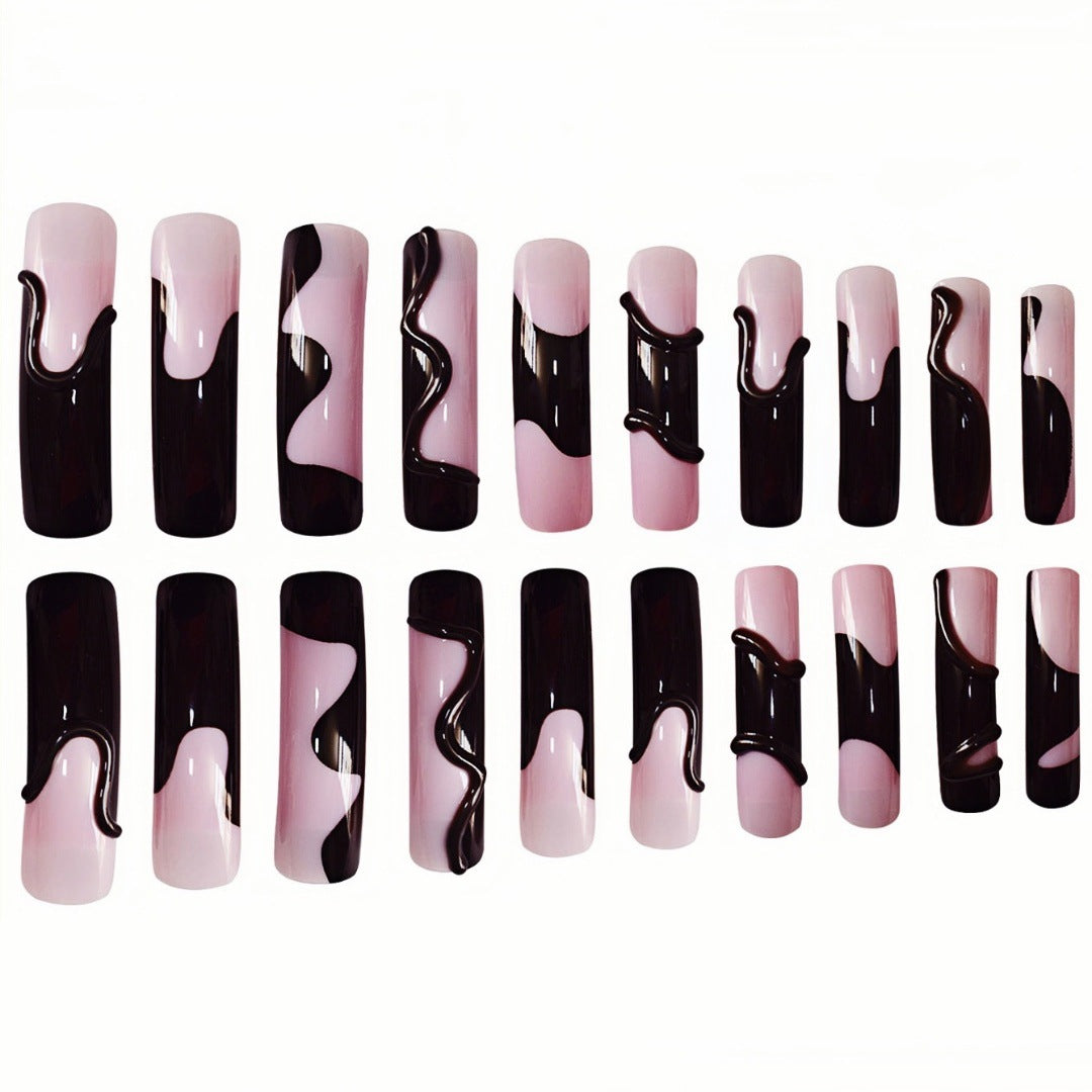 Artistic Melting Effect Press-On Nail Extensions Bowlift
