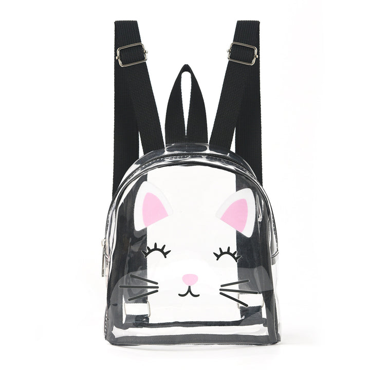 Transparent backpack with playful cat design Bowlift