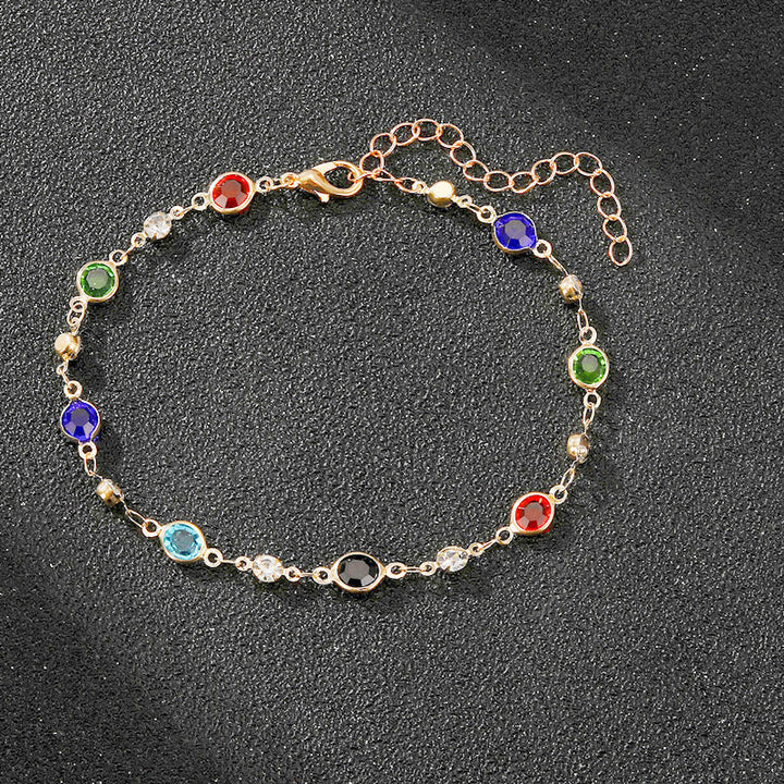 Elegant Rhinestone Chain Anklet Bowlift