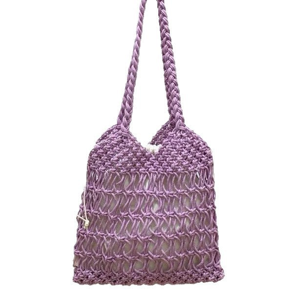 Hand-knotted shoulder bag with fine mesh design Bowlift