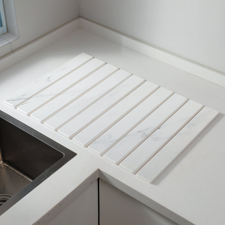 Decorative Marble Striped Kitchen Drying Mat