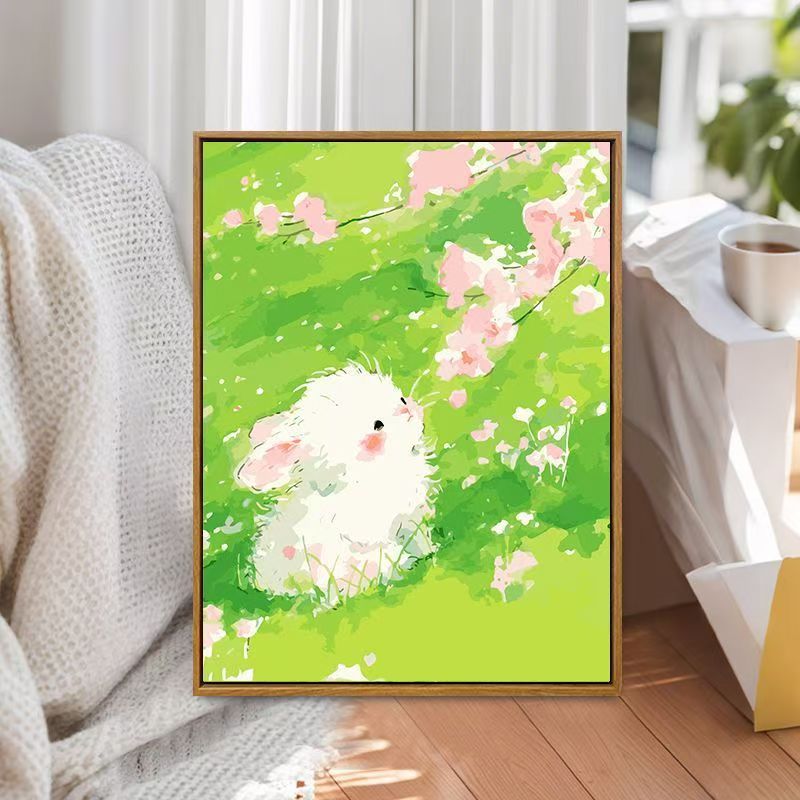 Whimsical Bunny Illustration Canvas Art Bowlift