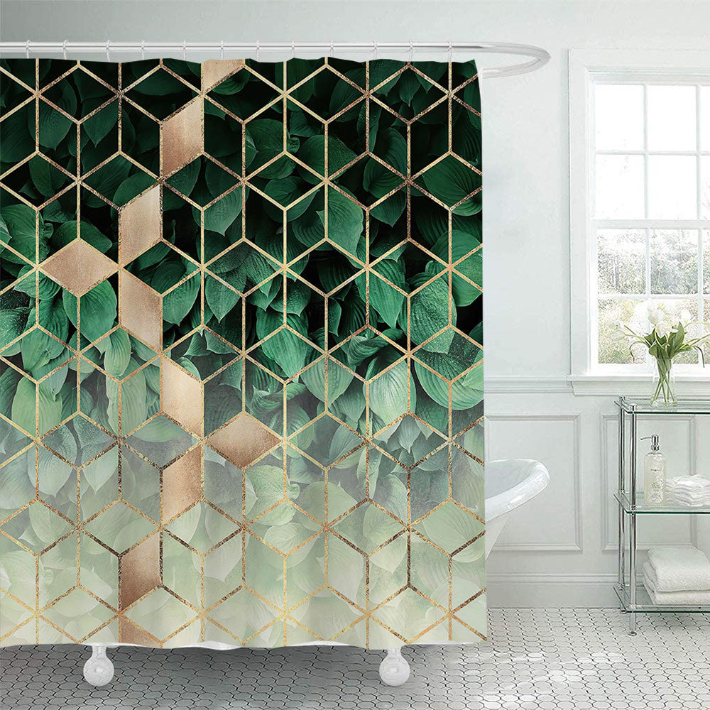 Textured Mosaic Pattern Shower Curtain Bowlift