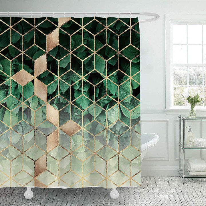 Textured Mosaic Pattern Shower Curtain Bowlift