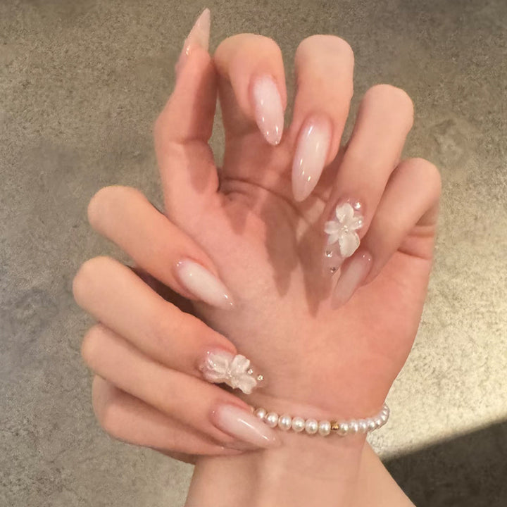 Premium Floral Embellished Stiletto Nail Set Bowlift