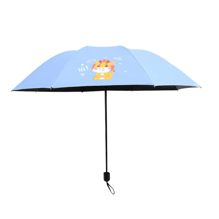Women's Folding Umbrella with Fun Animal Design Bowlift