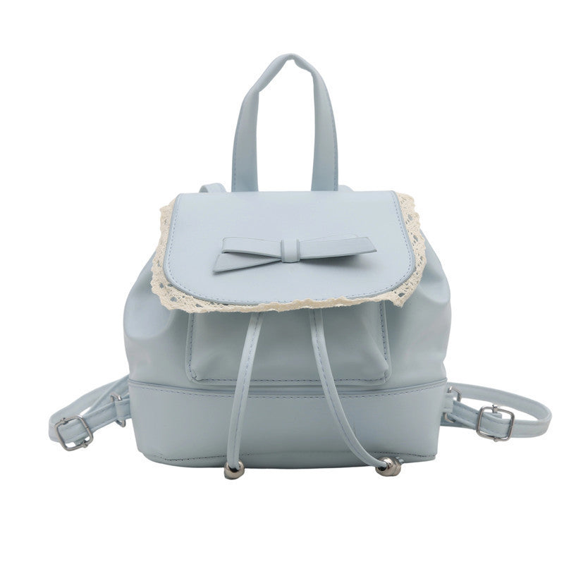 Cute Lace-Trimmed Mini Backpack Bowlift