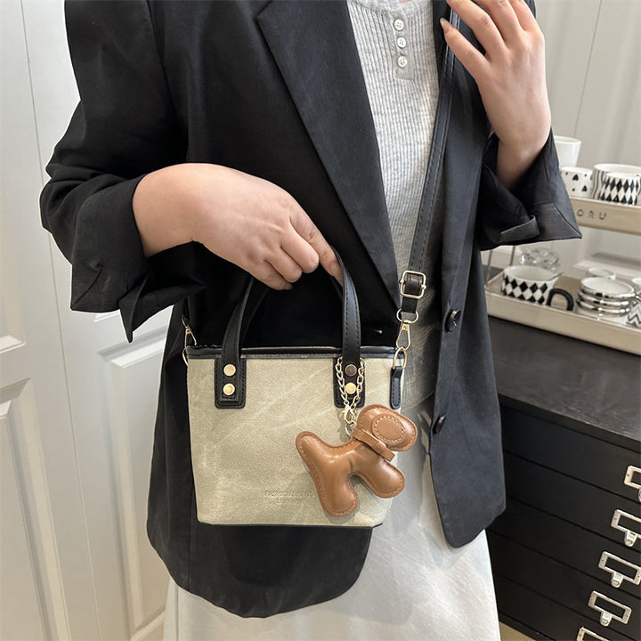 Playful Denim Mini Handheld Tote Bag Bowlift
