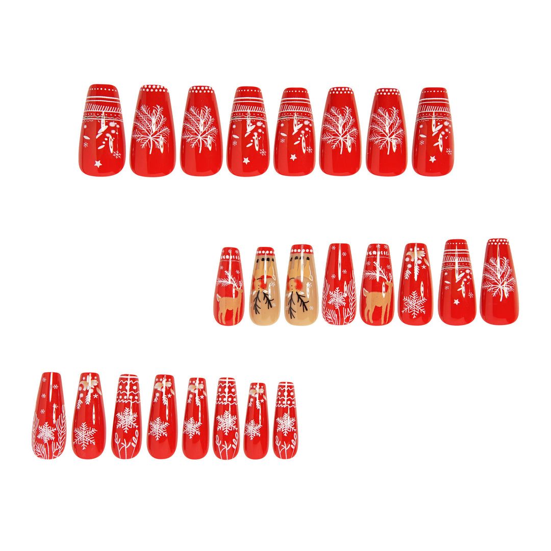 Festive Holiday Themed Press-On Nail Art Bowlift
