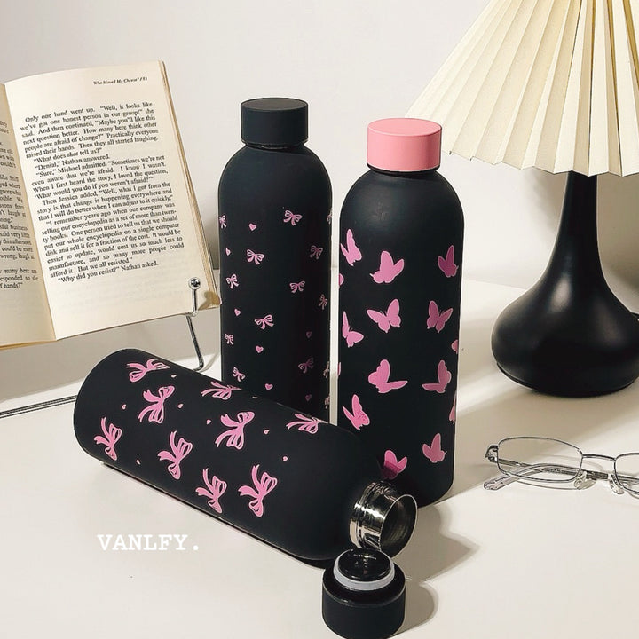 Women's Insulated Drinking Bottle with Creative Bow Motif Bowlift
