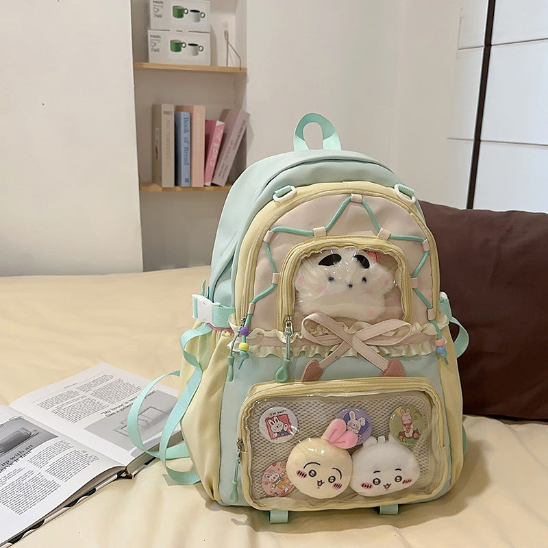 Fashionable leisure backpack with creative details and versatile compartments Bowlift