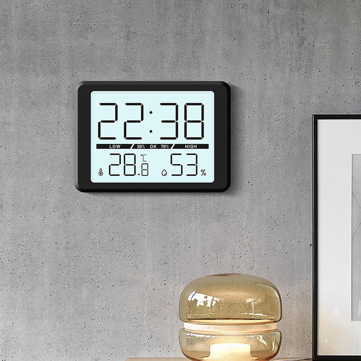 Digital Thermo-Hygrometer Clock Bowlift