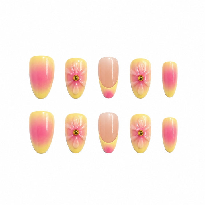 Artistic Floral Press-On Nail Set Bowlift 1787395270