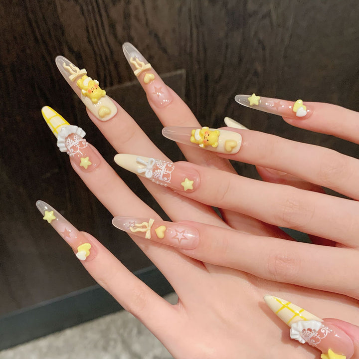 Whimsical 3D Nail Art Press-On Set Bowlift