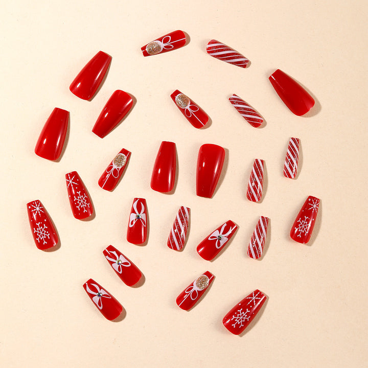 Festive Holiday-Themed Nail Art Set Bowlift