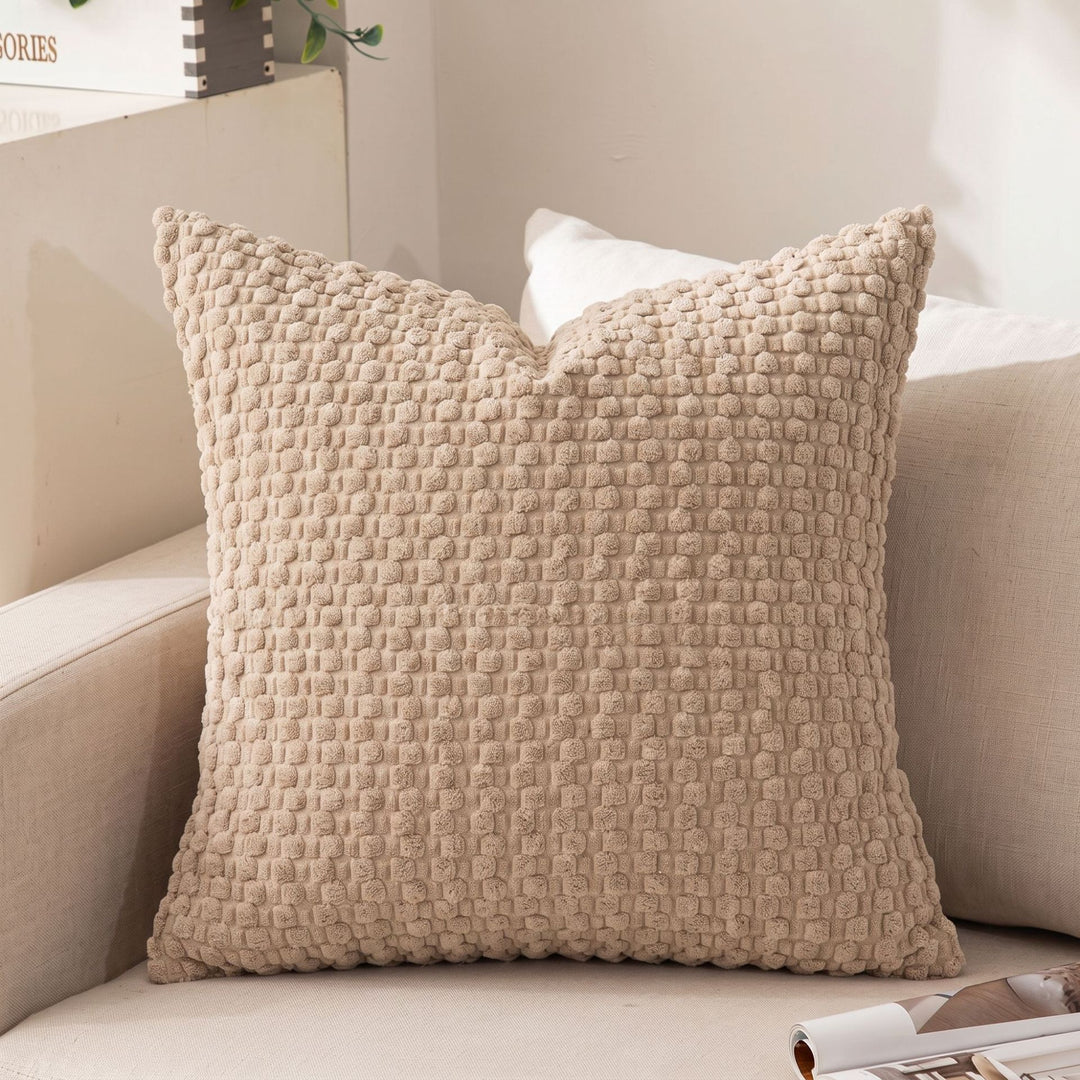 Decorative Plush Chunky Waffle Texture Throw Pillow Cover Bowlift