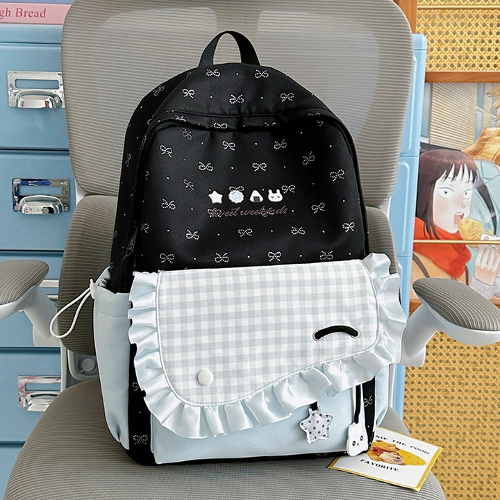 Charming Ruffled Design Backpack