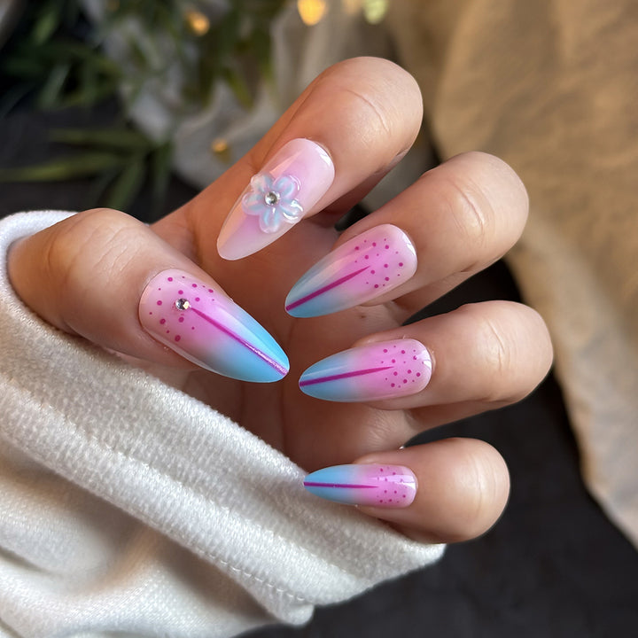 Artistic Floral-Embellished Press-On Nail Collection Bowlift
