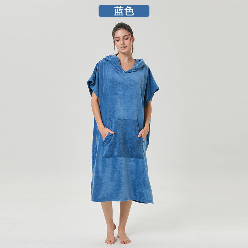 Hooded Bath Towel Poncho Bowlift