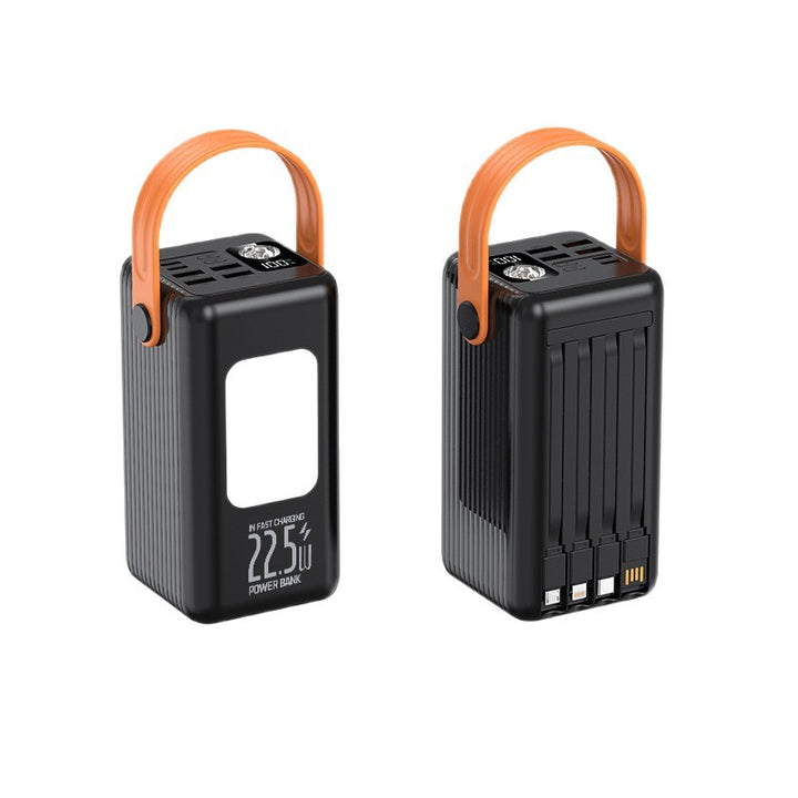 Portable power bank with ergonomic grip and digital charging display Bowlift