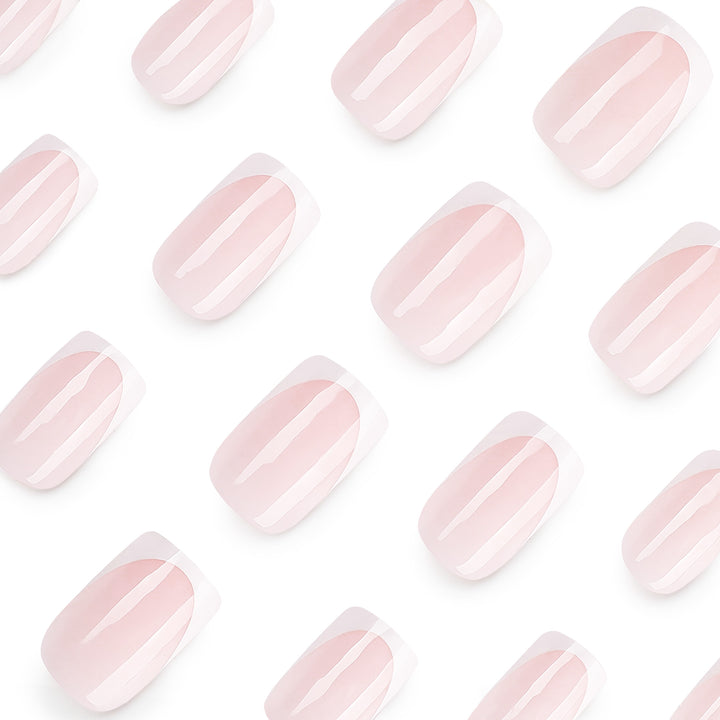 Artificial nail extensions with modern French tip Bowlift