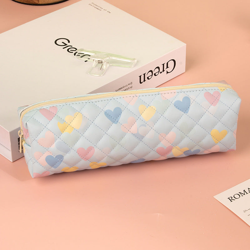 Quilted Heart Pattern Pencil Case Bowlift