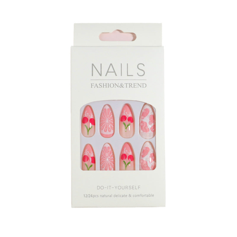Premium Press-On Nail Set with Decorative Accents Bowlift
