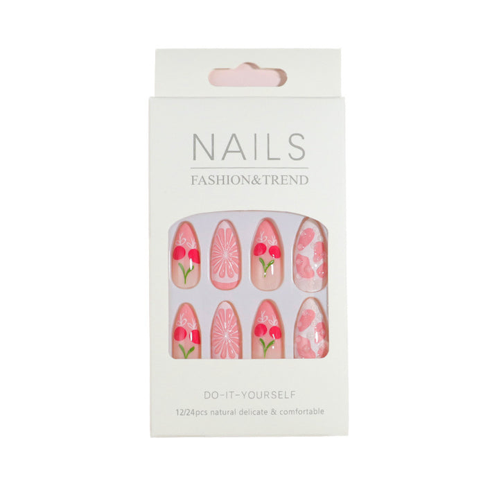 Premium Press-On Nail Set with Decorative Accents Bowlift