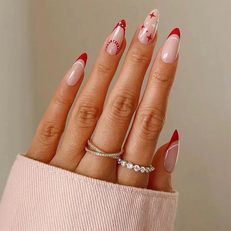 Artful Nail Tips with Heart Design Bowlift