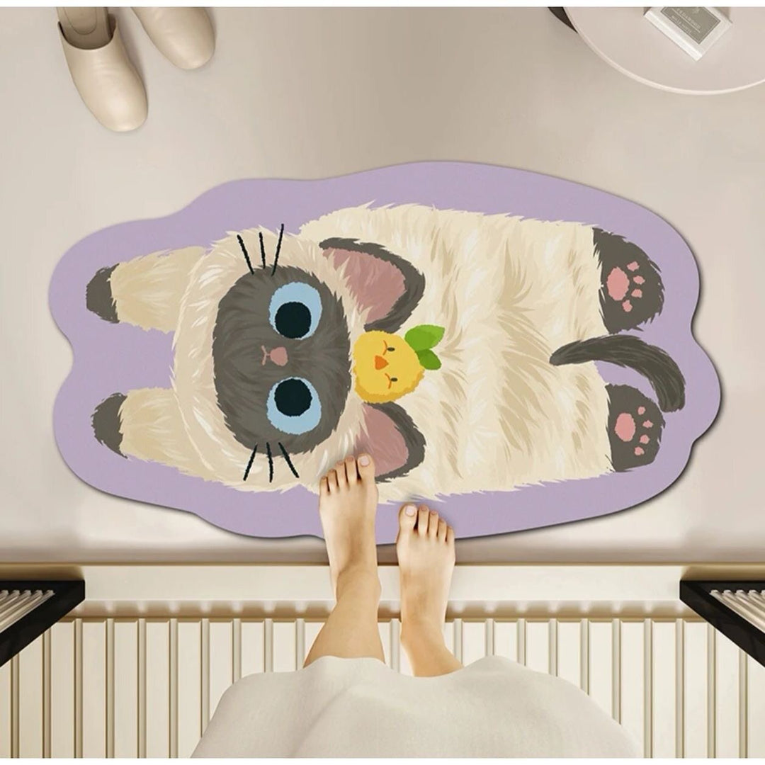 Plush Dog-Themed Bath Mat