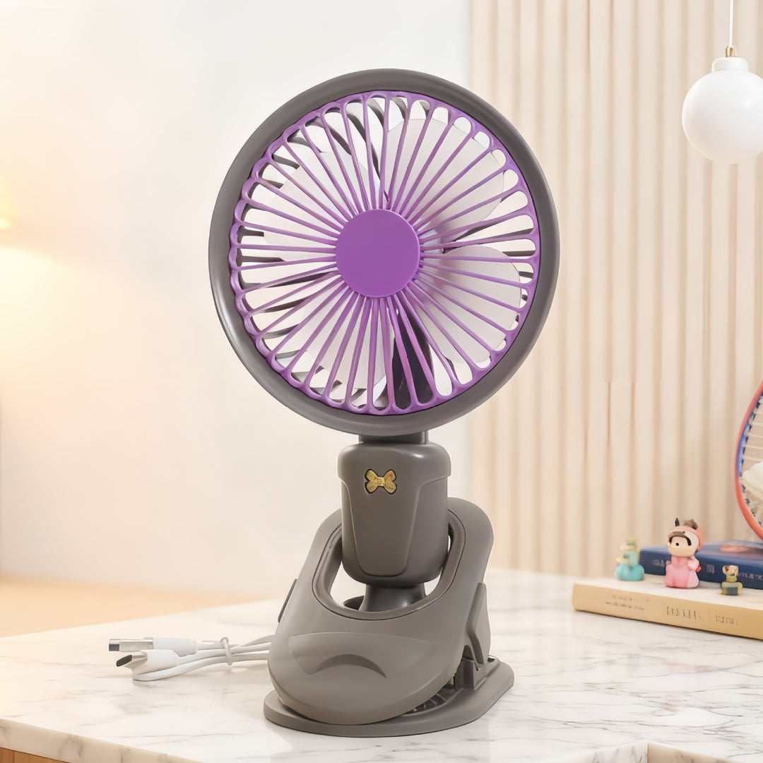 Women's Portable USB Table Fan with Flexible Clamping System Bowlift