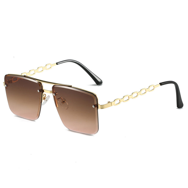 Women's Square Sunglasses with Elegant Chain Structure Bowlift