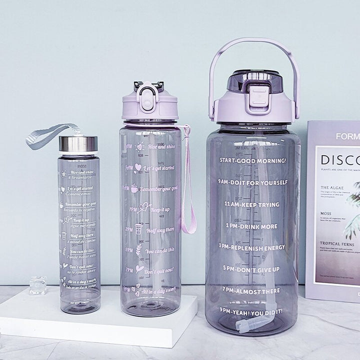 Women's Water Bottle with Motivational Print Bowlift