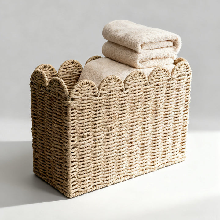 Decorative storage basket made of high-quality natural material Bowlift