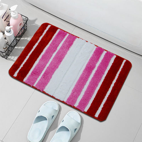 Plush Stripe Bath Mat Bowlift