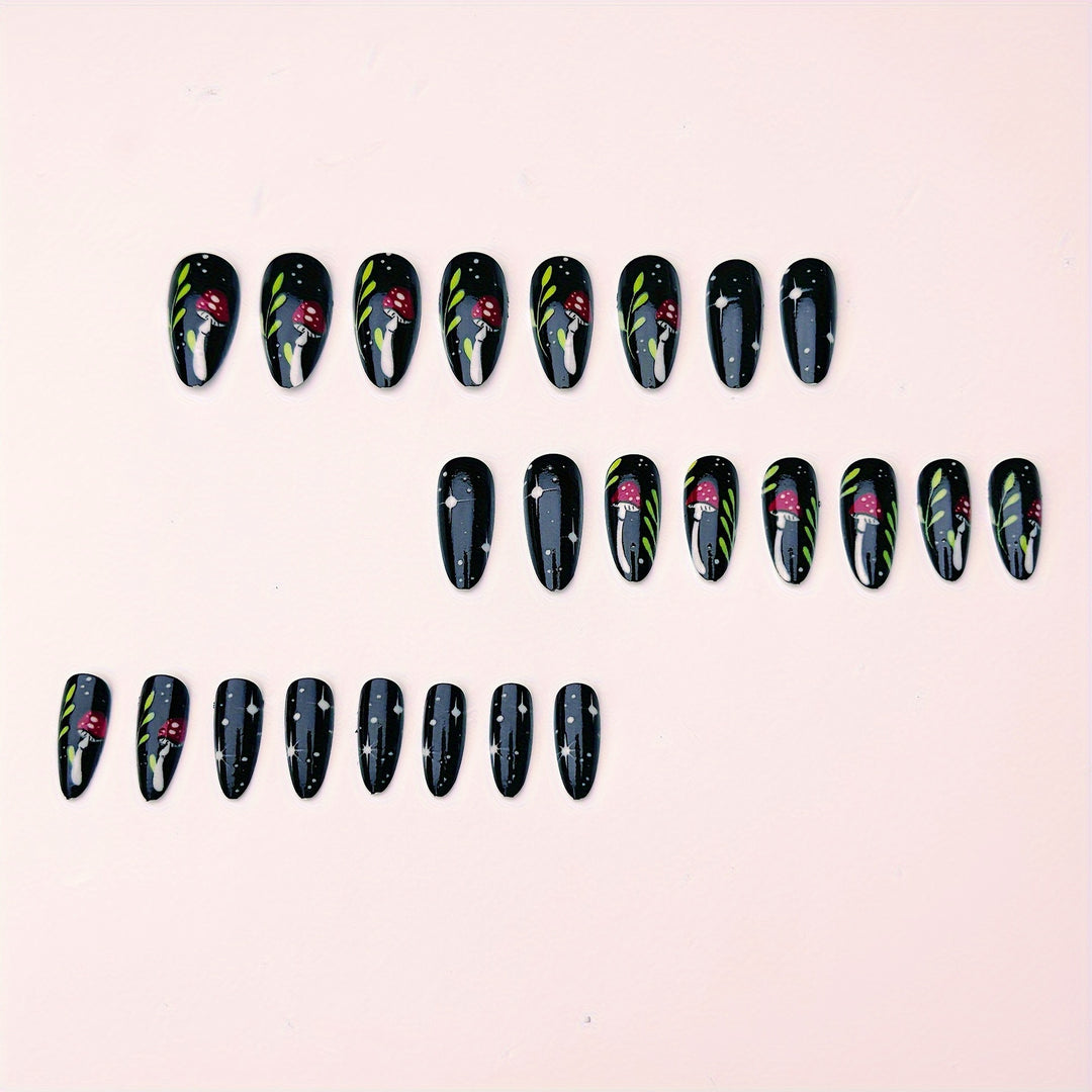 Artistic Mushroom Design Nail Art Bowlift