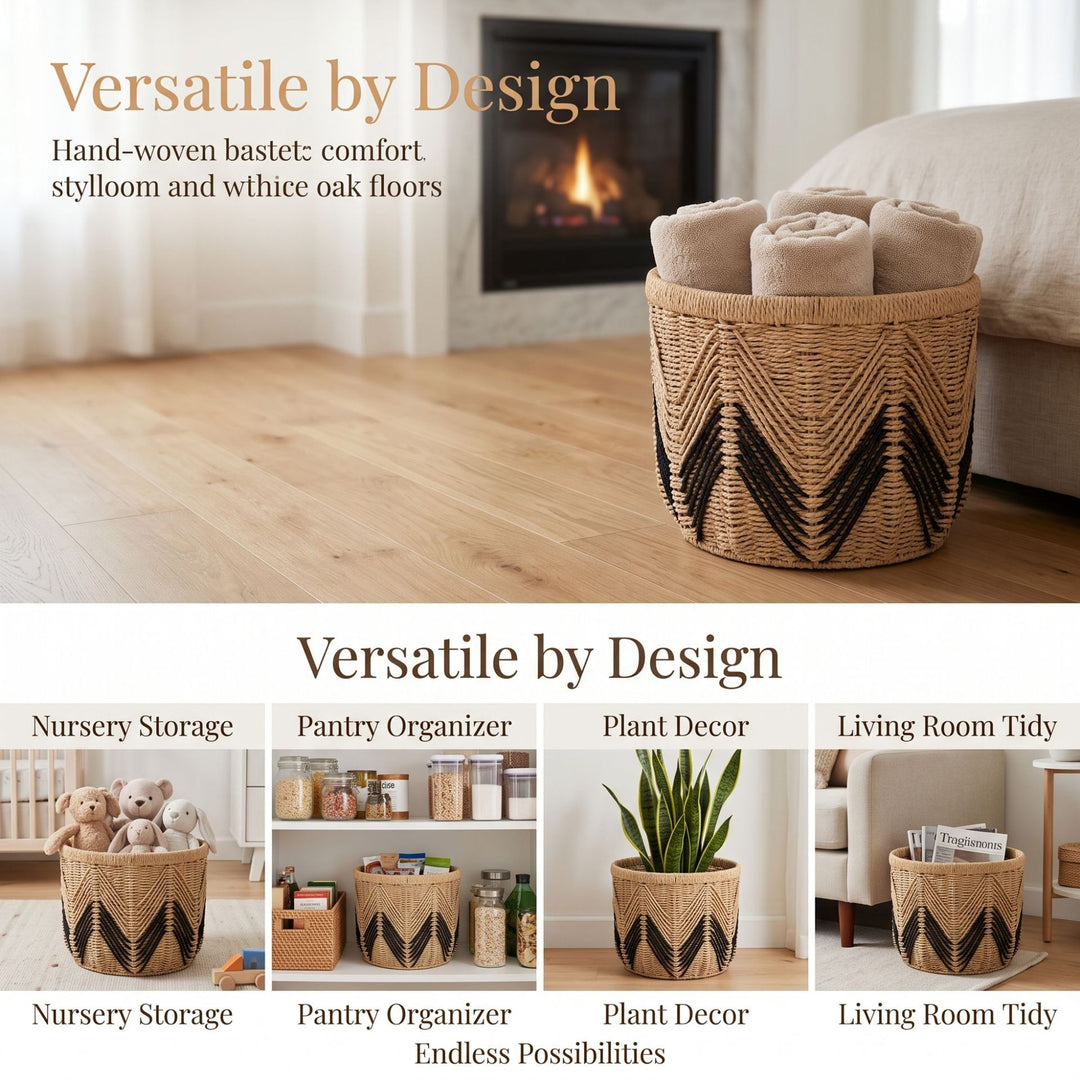Storage basket with stylish zigzag pattern Bowlift