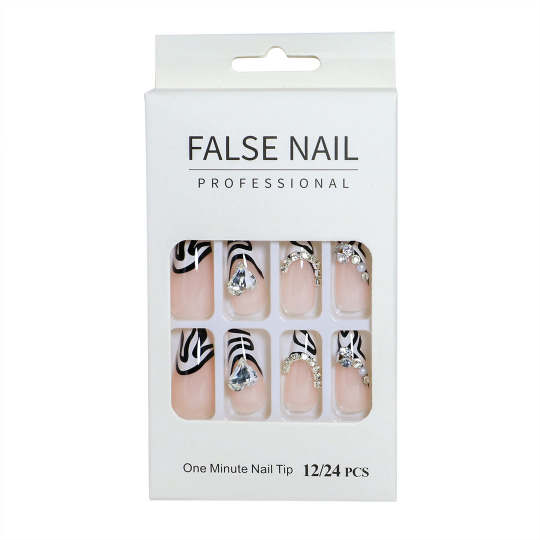Decorative Press-On Nail Set with 3D Accents Bowlift