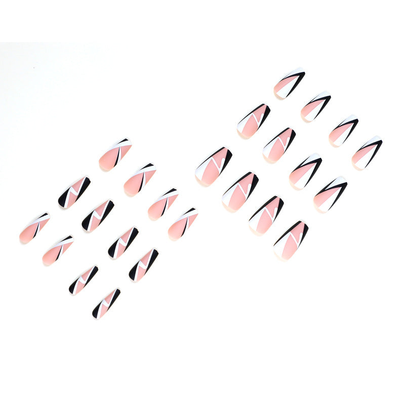 Artistic Nail Extensions with Geometric Design Bowlift