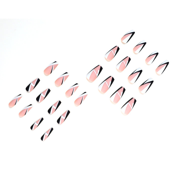 Artistic Nail Extensions with Geometric Design Bowlift