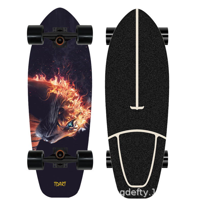Artistic Lion Design Skateboard Bowlift