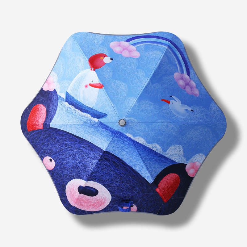 Ladies children's friendly folding umbrella with dinosaur design Bowlift