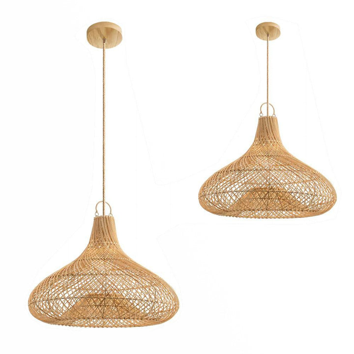 Decorative Hanging Light Made of Rattan Bowlift