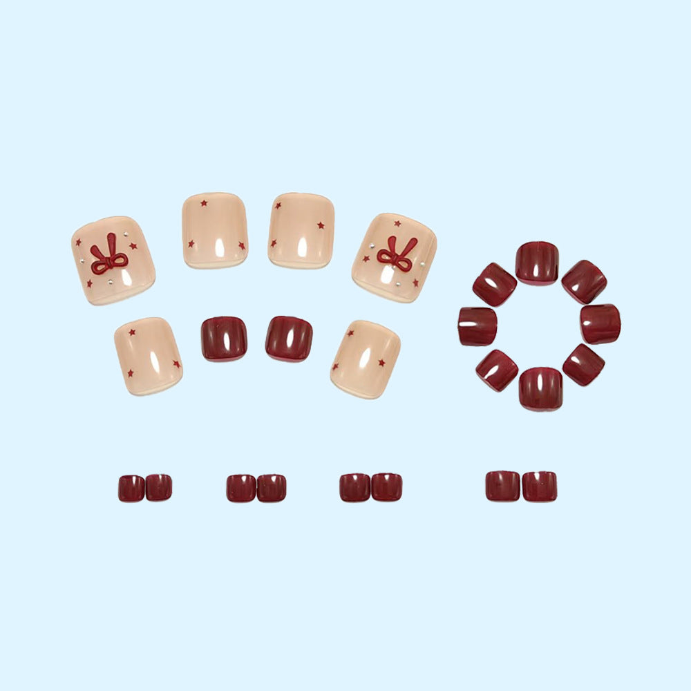 Artificial nails with decorative bows and stars Bowlift