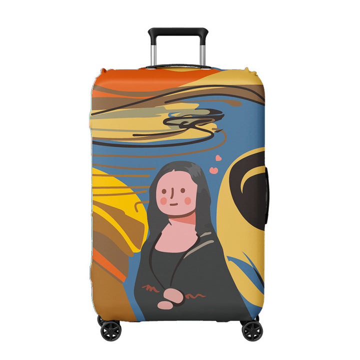 Ladies suitcase cover with creative illustration design Bowlift