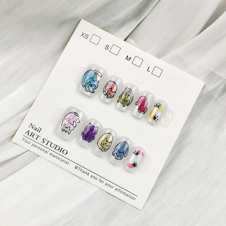 Artificial nails with Elegant Ombre Design Bowlift