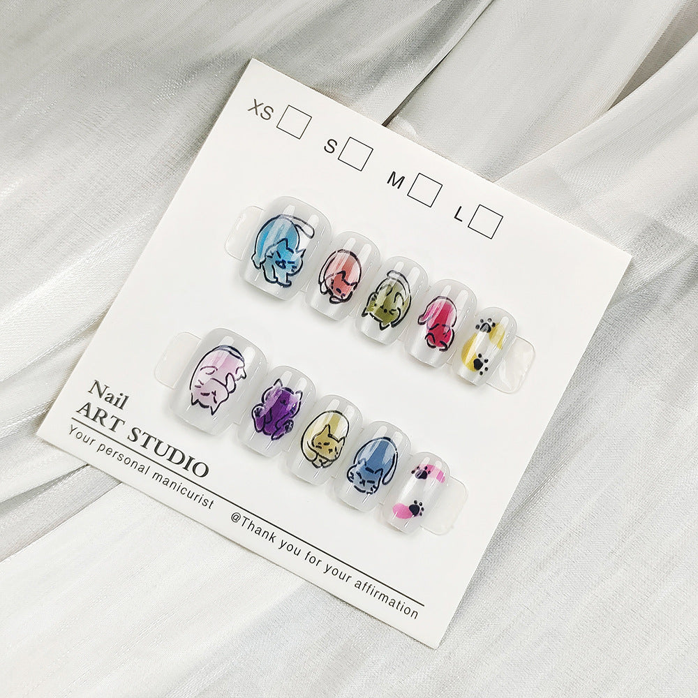 Artificial nail tips with shimmering design Bowlift