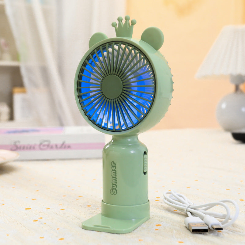 Women's Portable Hand Fan with Cute Ears Bowlift