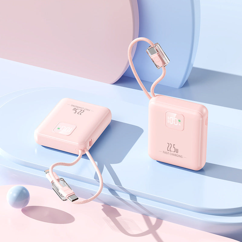 Slim power bank with integrated fast charging port and digital battery level indicator Bowlift